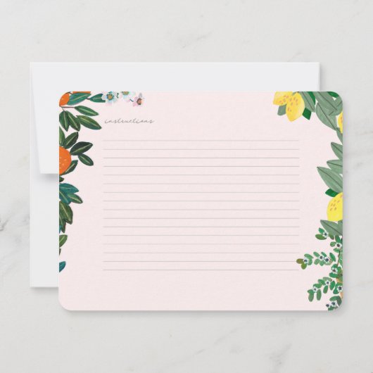 Italiaans Fruit Vrijgezellenfeest Recept Kaart (Achterkant)