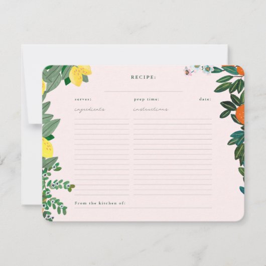 Italiaans Fruit Vrijgezellenfeest Recept Kaart (Voorkant)