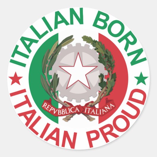 Italiaans geboren trots ronde sticker (Voorkant)
