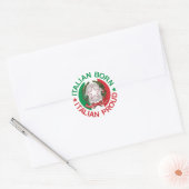 Italiaans geboren trots ronde sticker (Envelop)