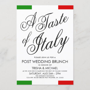 Italiaans Gedept Wedding Brunch   Binnengenote Kaart