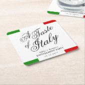 Italiaans Geëigend diner | Engagement Party Kartonnen Onderzetters (Schuin)