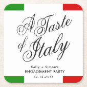Italiaans Geëigend diner | Engagement Party Kartonnen Onderzetters (Voorkant)