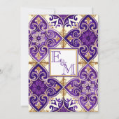 Italiaans geïnspireerd Paarse lente bruiloft Tegel Kaart (Achterkant)