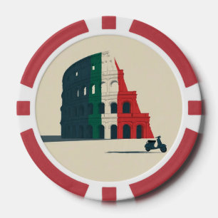 Italiaans geïnspireerde Colosseum aangepaste poker Chips