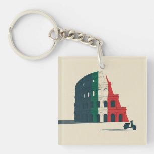 Italiaans geïnspireerde Colosseum acryl sleutelhan Sleutelhanger
