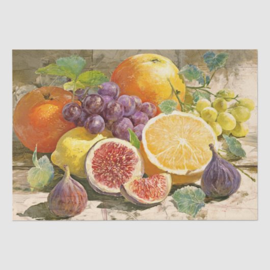 Italiaans geïnspireerde fruitcollage Tissuepapier (Voorkant)