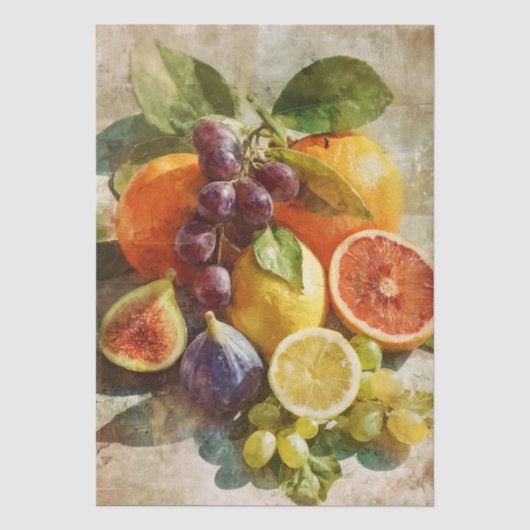 Italiaans geïnspireerde fruitcollage Tissuepapier (Voorkant)