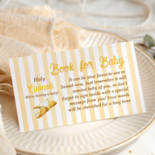 Italiaans Gele Strik Cannoli Baby Shower Boek Informatiekaartje