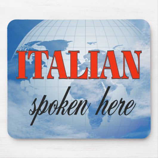 Italiaans gesproken hier troebele aarde muismat (Voorkant)
