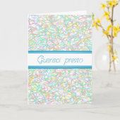 Italiaans Get Well Soon Quarisci Presto Feltpen ka Kaart (Gele Bloem)