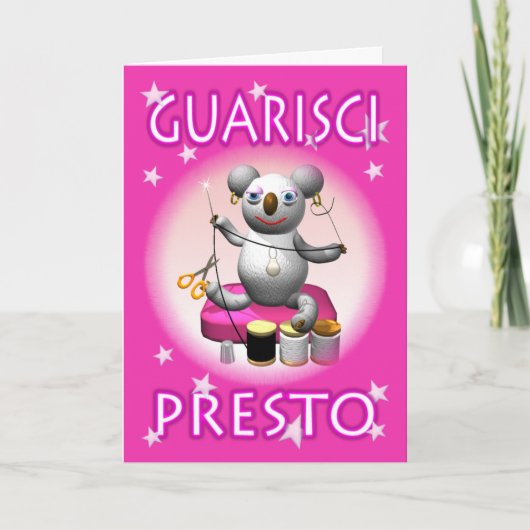 Italiaans Get Well Soon Quarisci Presto Tailor kaa Kaart (Voorkant)