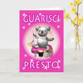 Italiaans Get Well Soon Quarisci Presto Tailor kaa Kaart (Gele Bloem)