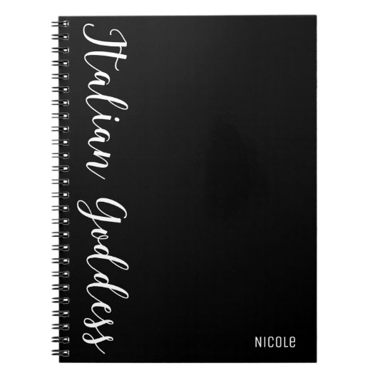 Italiaans Goddess Modern Custom Personalized Journ Notitieboek (Voorkant)