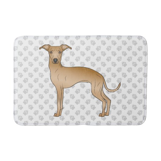 Italiaans grayhounddehond met een paardenpatroon badmat (Voorkant)