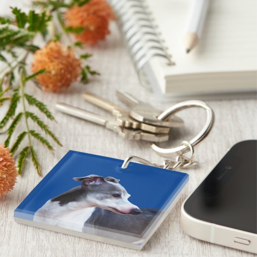 Italiaans Greyhound AL Sleutelhanger (Voorkant Rechts)