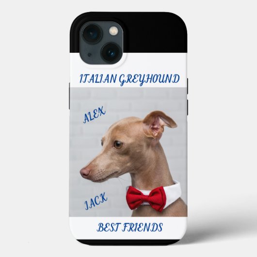ITALIAANS GREYHOUND APPLE IPHONE 13 HOESJE & NAMEN (Achterkant)