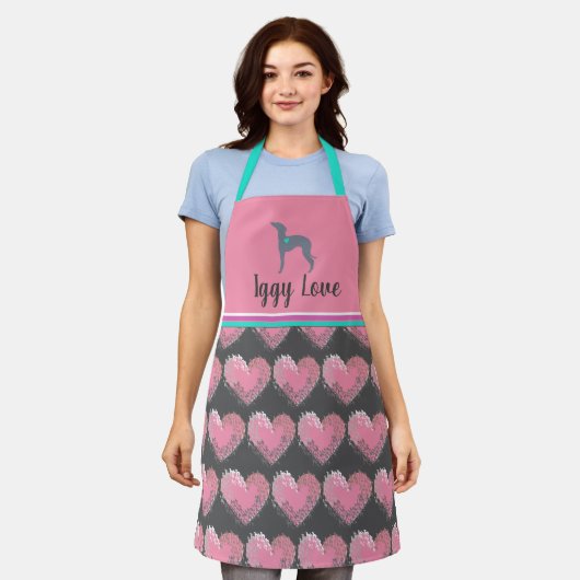 Italiaans Greyhound Apron, Iggy Gift, Dog Apron Schort (Gedragen)