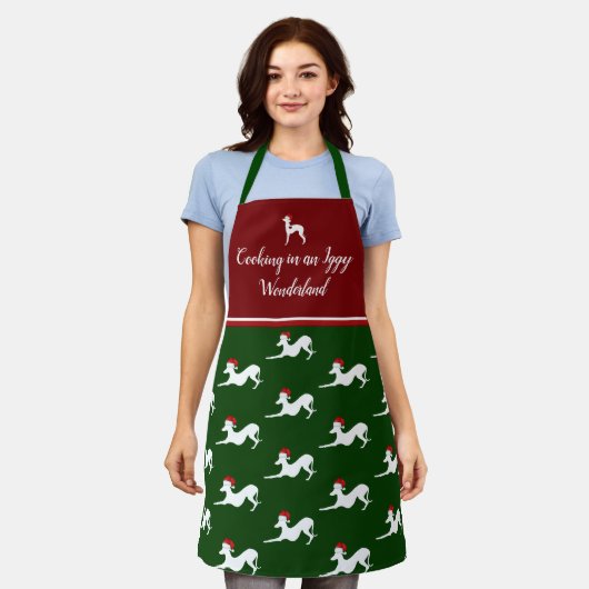 Italiaans Greyhound Apron, Iggy Gift, Dog Apron Schort (Gedragen)