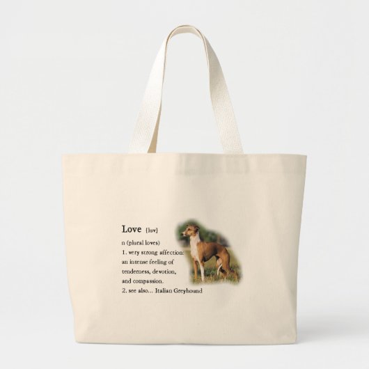 Italiaans Greyhound Art Gifts Grote Tote Bag (Voorkant)