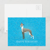 Italiaans "Greyhound Birthday Design" Briefkaart (Voorkant / Achterkant)
