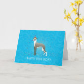 Italiaans "Greyhound Birthday Design" Kaart (Gele Bloem)