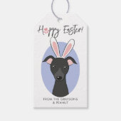 Italiaans Greyhound Black Dog Schattigee paashaas  Cadeaulabel (Voorkant)