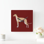 Italiaans Greyhound - Blauw flauw Vierkante Klok (Huis)