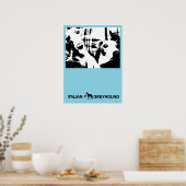 Italiaans Greyhound Blue Poster (Keuken)