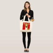 Italiaans Greyhound Color Block Grote Tote Bag (Voorkant (model))