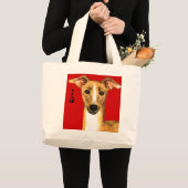 Italiaans Greyhound Color Block Grote Tote Bag (Voorkant (product))