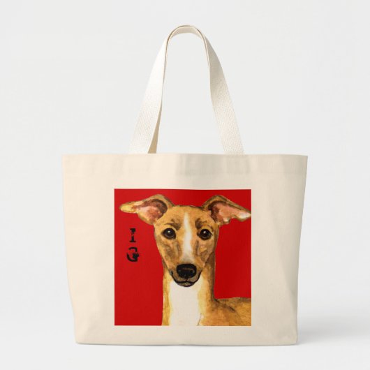 Italiaans Greyhound Color Block Grote Tote Bag (Voorkant)