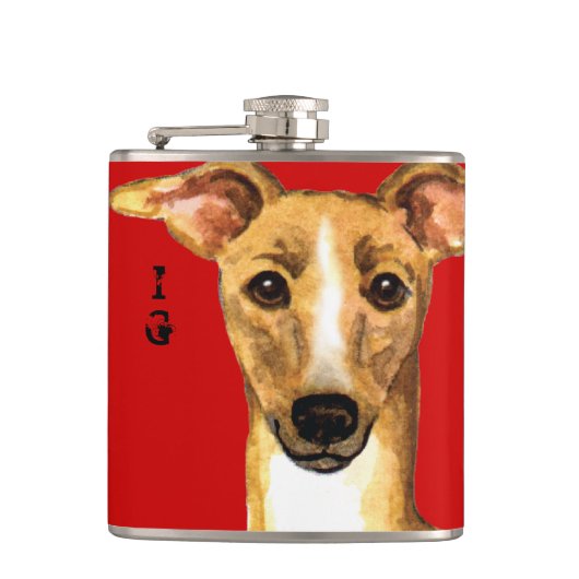 Italiaans Greyhound Color Block Heupfles (Voorkant)
