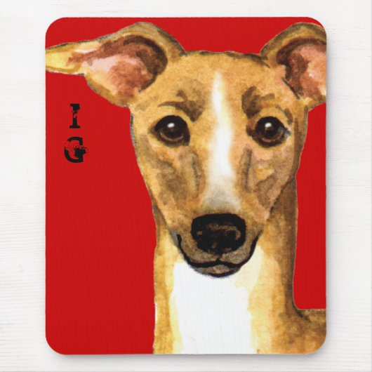 Italiaans Greyhound Color Block Muismat (Voorkant)