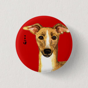 Italiaans Greyhound Color Block Ronde Button 3,2 Cm
