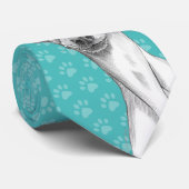 Italiaans Greyhound Cute Sketch Paw drukt Hondenli Stropdas (Opgerold)