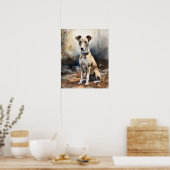 Italiaans Greyhound Dog Art Print Poster (Keuken)