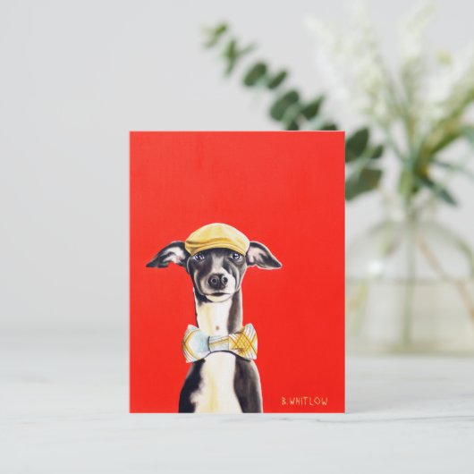 Italiaans Greyhound Dog Briefkaart - Harry (Staand voorkant)
