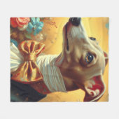 Italiaans Greyhound Dog Painting Fleece Deken (Voorkant (Horizontaal))