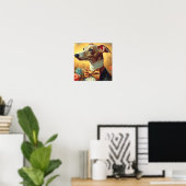 Italiaans Greyhound Dog Painting Poster (Thuiskantoor)