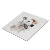 Italiaans Greyhound Dog Pet, Waterverf Tegeltje (Zijkant)