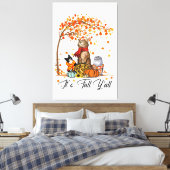 Italiaans Greyhound Dog Thanksgiving Halloween Canvas Afdruk (Insitu (Slaapkamer))
