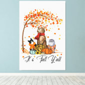 Italiaans Greyhound Dog Thanksgiving Halloween Canvas Afdruk (Insitu (Houten vloer))