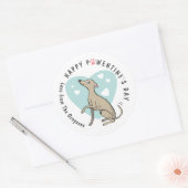 Italiaans Greyhound Fawn Cartoon Dog Cute Valentij Ronde Sticker (Envelop)