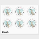Italiaans Greyhound Fawn Cartoon Dog Cute Valentij Ronde Sticker (Vel)