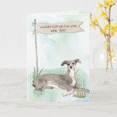 Italiaans Greyhound Gefeliciteerd met New Dog Kaart (Gele Bloem)