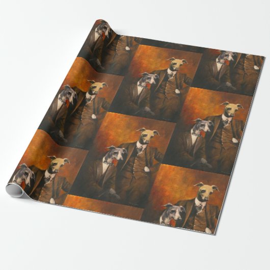  Italiaans Greyhound Gentlemen Wrappapier Cadeaupapier (Uitgerold)