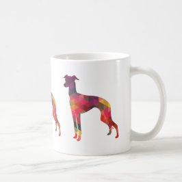 Italiaans Greyhound Geo Pattern Silhouette - Multi Koffiemok
