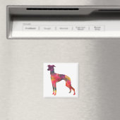 Italiaans Greyhound Geo Pattern Silhouette - Multi Magneet (Insitu (Vaatwasser))