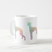 Italiaans Greyhound Geo Pattern Silhouette - Paste Koffiemok (Voorkant links)